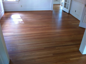 Hardwood floor refinishing project in Virginia Highlands - Dining room after